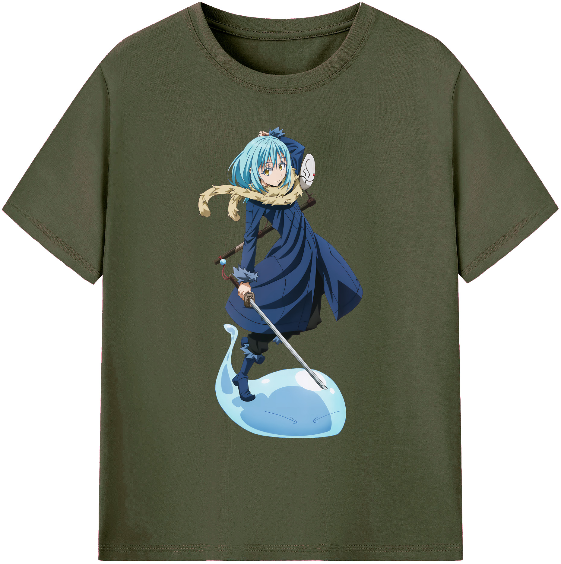 （画像用） 転スラ Regarding Reincarnated to Slime 綿100％ メンズ半袖Tシャツ｜肌触りやわらか＆通気性